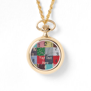fun colourful cottagecore vintage patchwork  watch