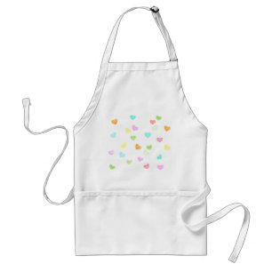 Fun colourful cute hearts happy watercolor rainbow standard apron