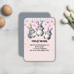 Fun Colourful Cute Hoppers Bunny Baby Shower Enclosure Card