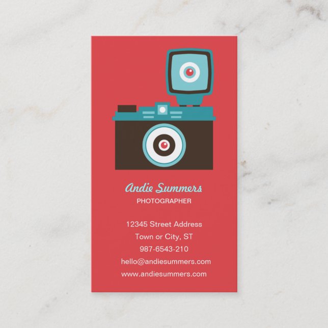 Fun Colourful Diana Lomo Camera Photographer Business Card (Front)