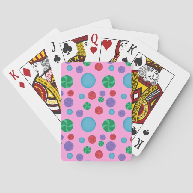 Fun Colourful Dimensional Polka Dots Playing Cards (Back)