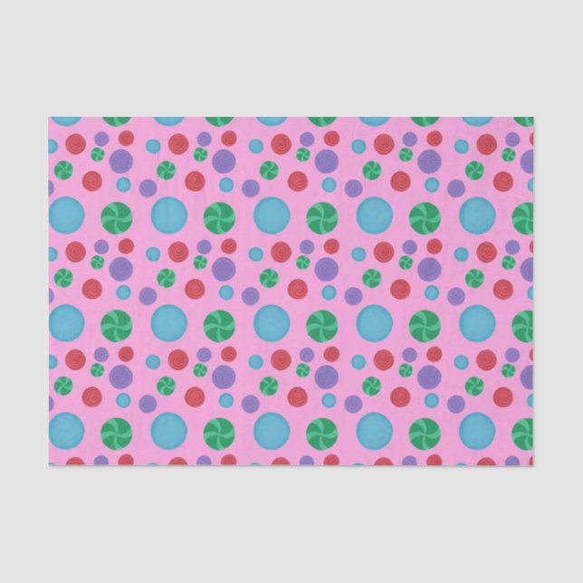 Fun Colourful Dimensional Polka Dots Tissue Paper (Front)