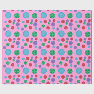 Fun Colourful Dimensional Polka Dots Wrapping Pape Paper