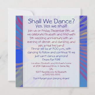 Fun Colourful Dinner Dance Anniversary Invitation