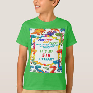 Fun Colourful Dinosaur Birthday Honoree T-Shirt