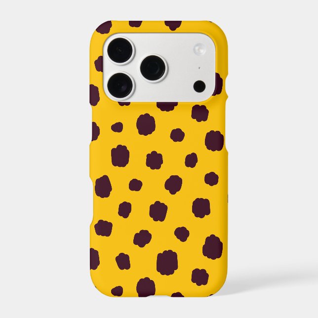 Fun colourful dog pattern yellow brown (Back)
