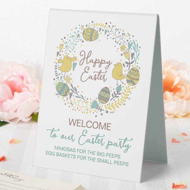Fun Colourful Easter Brunch Egg Hunt Welcome Sign (In SItu (Wedding))