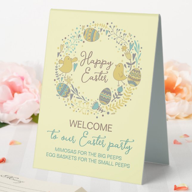 Fun Colourful Easter Brunch Egg Hunt Welcome Sign (In SItu (Wedding))