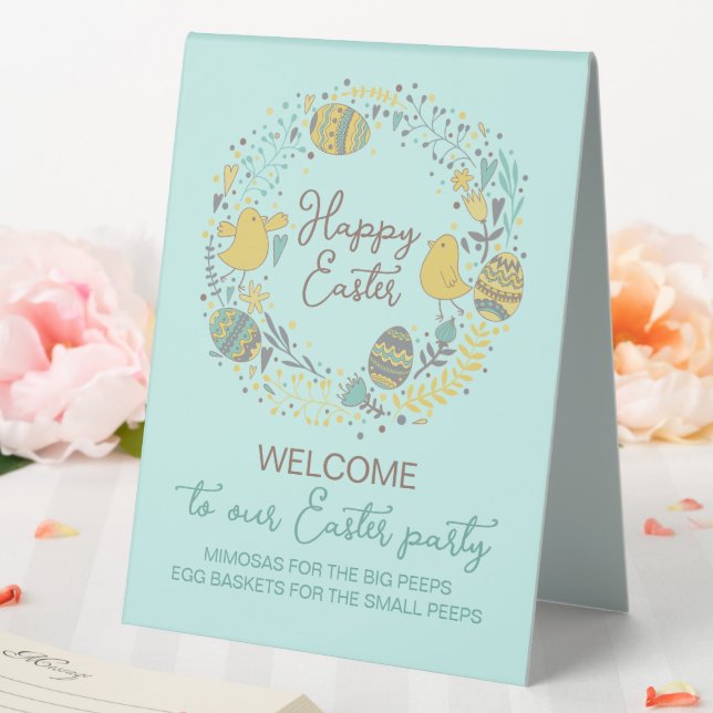 Fun Colourful Easter Brunch Egg Hunt Welcome Sign (In SItu (Wedding))