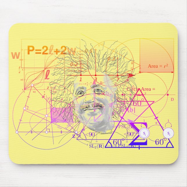 Fun Colourful Equations Geometric Designs Genius Mouse Mat (Front)