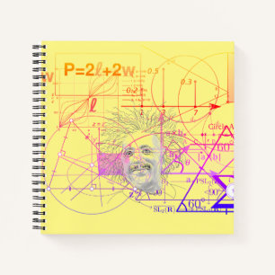 Fun Colourful Equations Geometric Designs Square Notebook