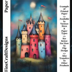 Fun Colourful Fairytale Castle CK2 Scrapbook Paper