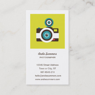 Fun Colourful FishEye Camera Photographer Business Card