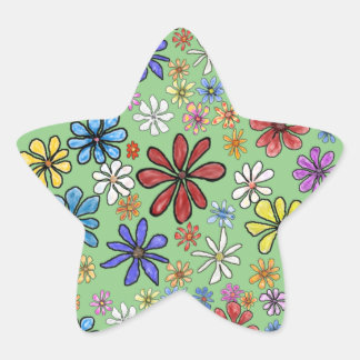 Fun Colourful Flowers Sticker