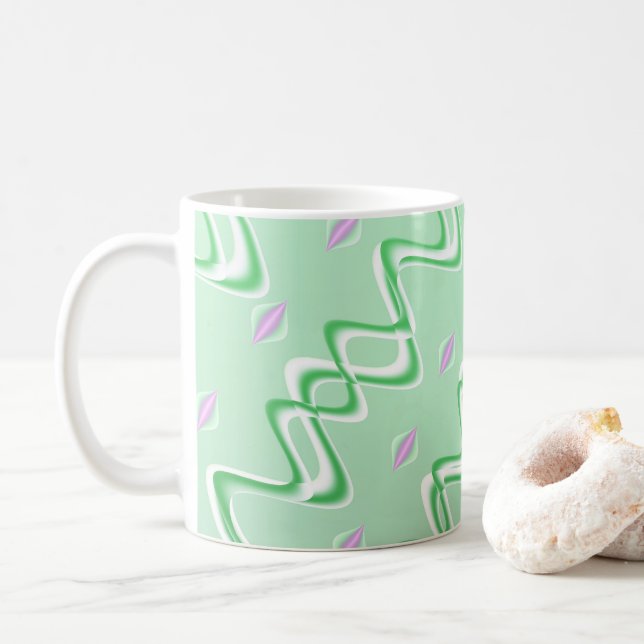 Fun Colourful Fractal Art Coffee Mug (With Donut)