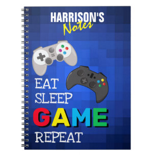 Fun Colourful Gamer Video Game Personalised Notebook