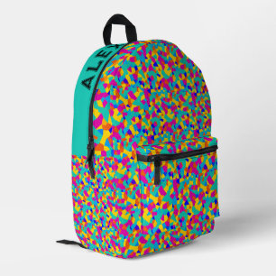 Fun Colourful Geometric Rainbow Abstract Printed Backpack