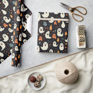 Fun Colourful Ghosts Halloween Wrapping Paper