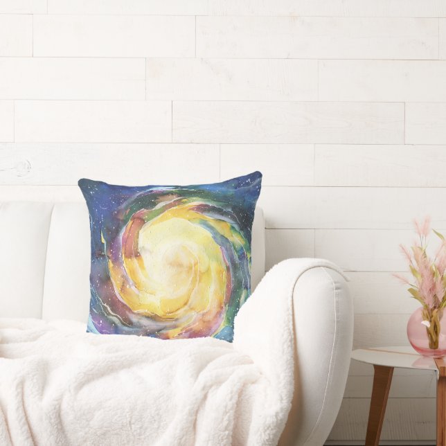 Fun Colourful Glactic Swirl Cushion (Couch)