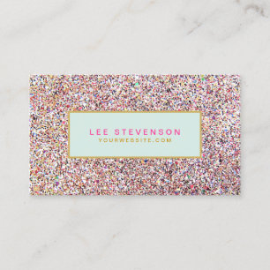 Fun Colourful Glitter Beauty Salon and Boutique Business Card