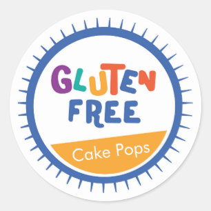 Fun colourful gluten free food label