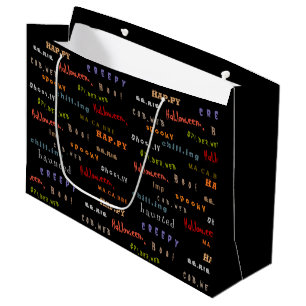 Fun Colourful Halloween Holiday Spirit Large Gift Bag