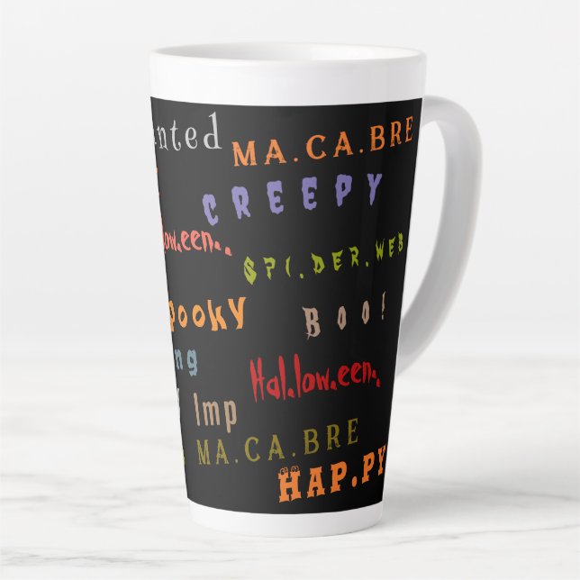 Fun Colourful Halloween Spirit  Latte Mug (Right Angle)