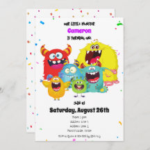 Fun & Colourful Happy Cute Monster Birthday Party