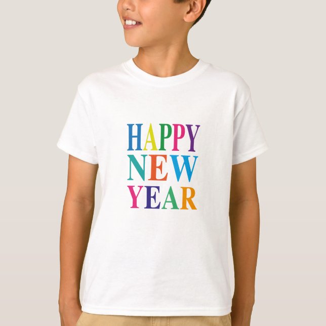 Fun Colourful Happy New Year  T-Shirt (Front)