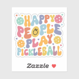 Fun Colourful Happy People Play Pickleball Player