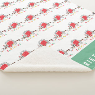 Fun colourful holiday modern sloth christmas sherpa blanket