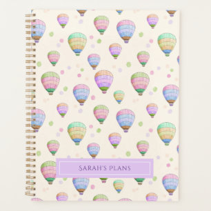 Fun colourful hot air balloons pattern planner