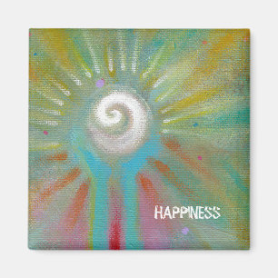Fun colourful inspirational abstract art magnet