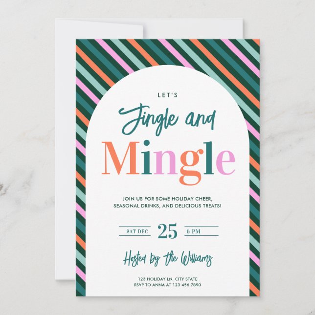 Fun Colourful Jingle Mingle Christmas Holiday Part (Front)