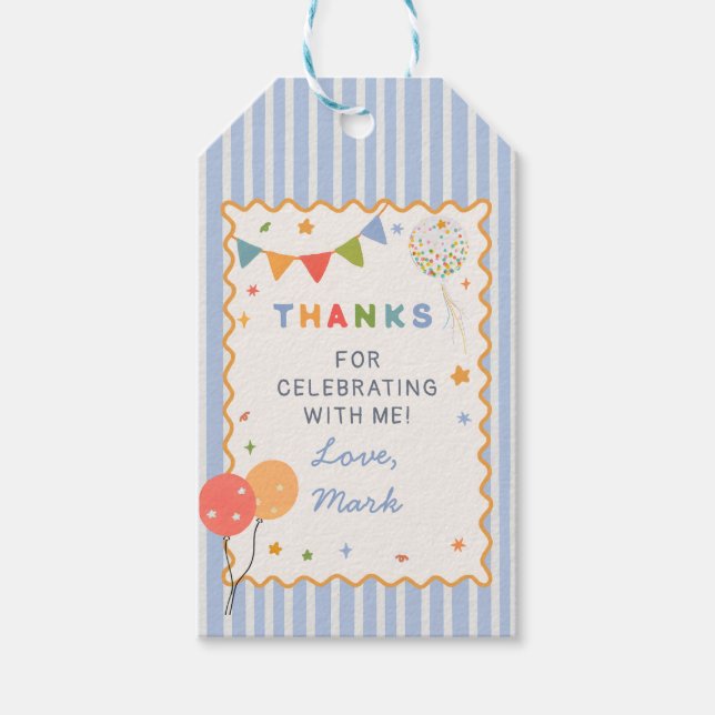 Fun Colourful Kids Birthday Gift Tag (Front)