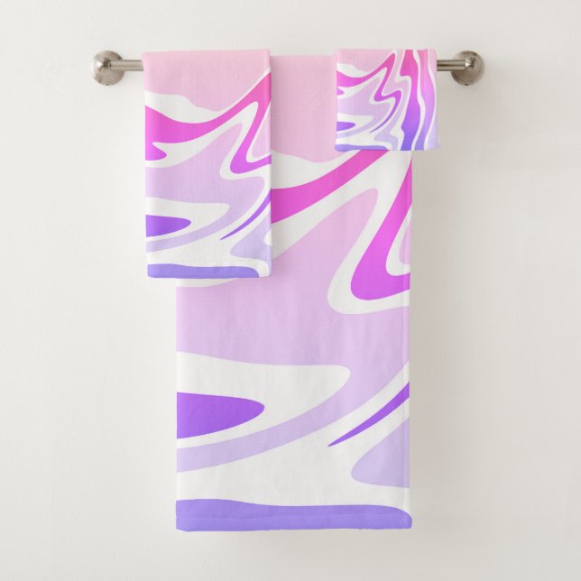 Fun Colourful Liquid Swirl  Bath Towel Set (Insitu)