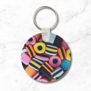 Fun colourful Liquorice Allsorts Candy mixture Key Ring