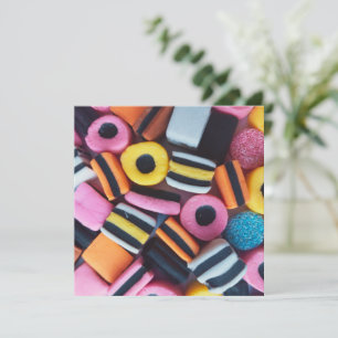 Fun, colourful, liquorice candy Greeting Card
