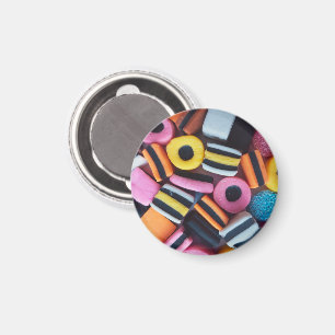 Fun, colourful, liquorice candy magnet