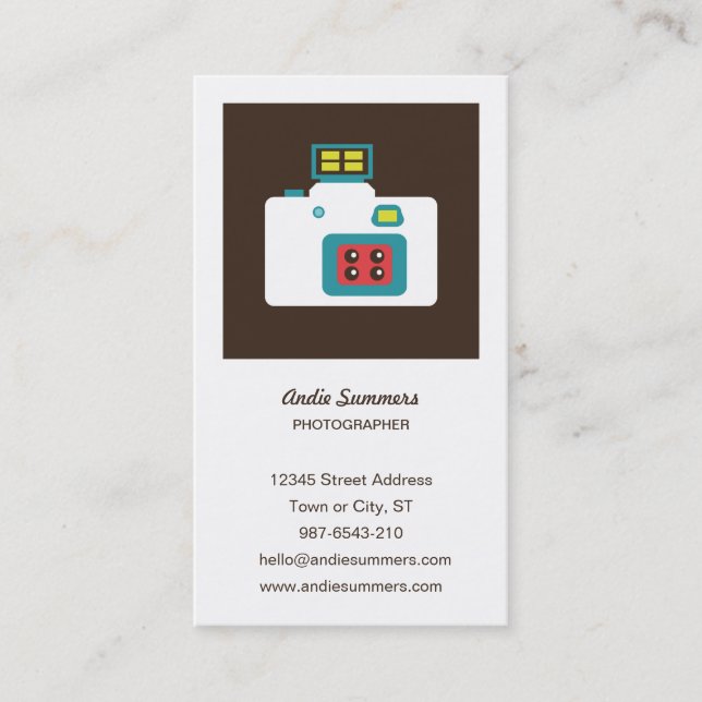 Fun Colourful Lomo Action S Camera Photographer Business Card (Front)