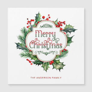 Fun Colourful Merry Christmas Holly Script