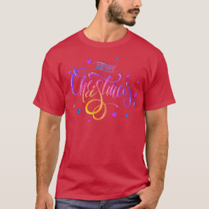 Fun Colourful Merry Christmas Rainbow Christmas Gu T-Shirt