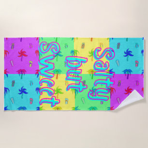 Fun Colourful Modern Summer Beach Towel