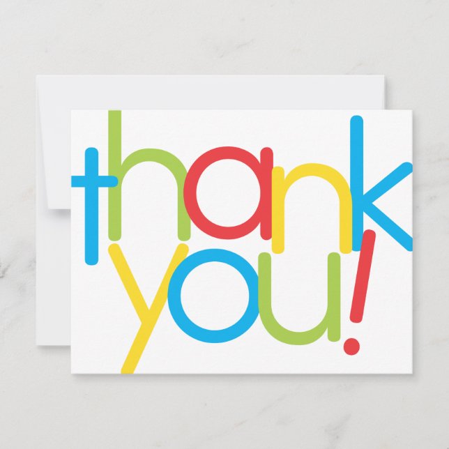 Fun Colourful Modern Thank You Card (Front)