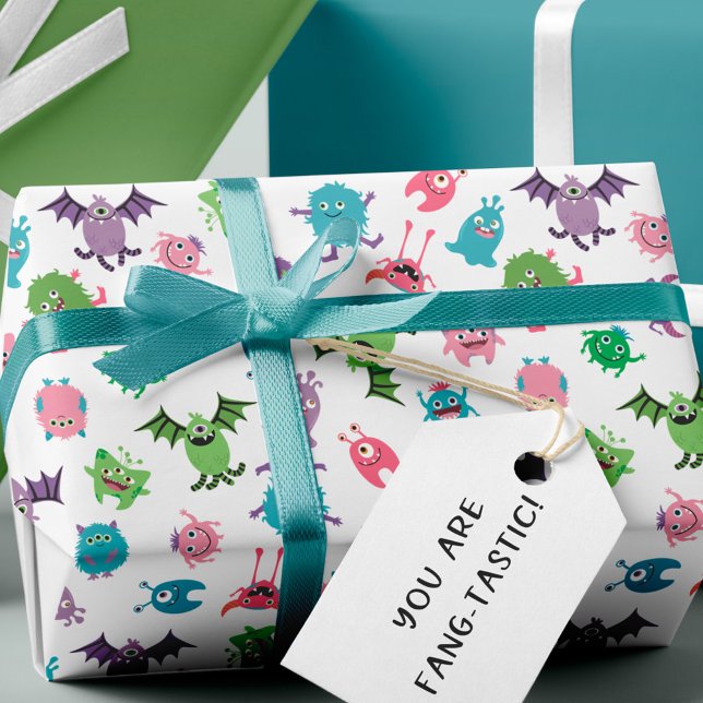 Fun Colourful Monster Mash Pattern Halloween Party Wrapping Paper (Creator Uploaded)