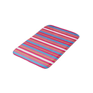 Fun Colourful Multi Stripes Bath Mat