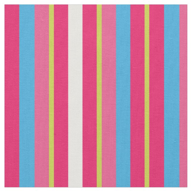 Fun Colourful Multi Stripes Fabric (Close Up)
