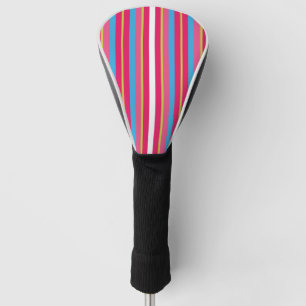Fun Colourful Multi Stripes Golf Head Cover