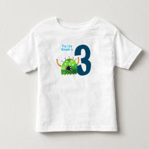 Fun colourful my little monster 3rd birthday toddler T-Shirt