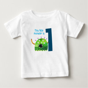 Fun colourful my little monster first birthday bab baby T-Shirt
